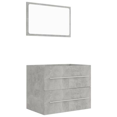 vidaXL 2 pcs conj. móveis casa banho derivados madeira cinza cimento