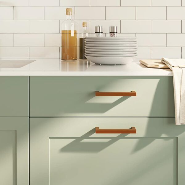 vidaXL Puxadores para m&oacute;veis 10 pcs 128 mm a&ccedil;o inoxid&aacute;vel bronze