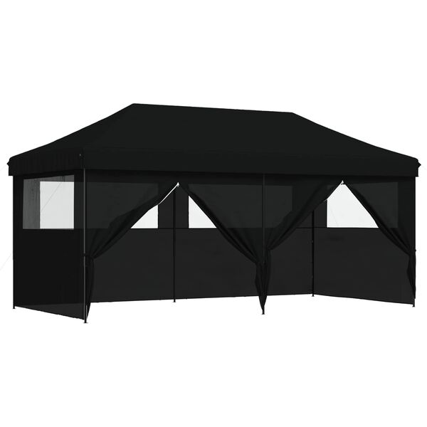vidaXL Tenda de Festa Preto 292 x 580 x 315 cm Tecido Oxford