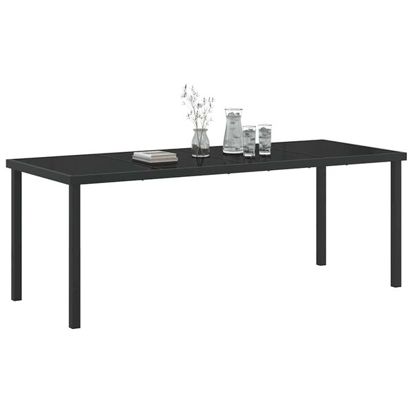 vidaXL Mesa de Jardim Preto 200 x 80 x 73 cm Metal