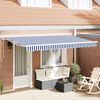 vidaXL Toldo Retr&aacute;til Azul e Branco 350 x 200 cm Alum&iacute;nio e Tecido