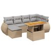 vidaXL 7 pcs conjunto de sof&aacute;s p/ jardim com almofad&otilde;es vime PE bege
