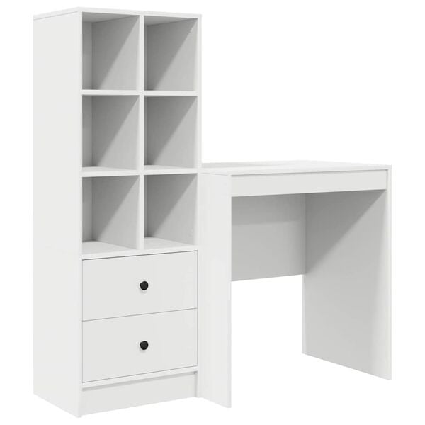 vidaXL Mesa com gaveta 2 pcs Branco