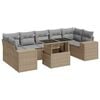 vidaXL 8 pcs conjunto de sof&aacute;s p/ jardim com almofad&otilde;es vime PE bege