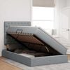 vidaXL Cama com arruma&ccedil;&atilde;o e colch&atilde;o Cinzento-claro 120 x 190 cm tecido