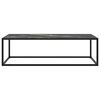 vidaXL Mesa de centro 120x50x35 cm preto com vidro m&aacute;rmore preto
