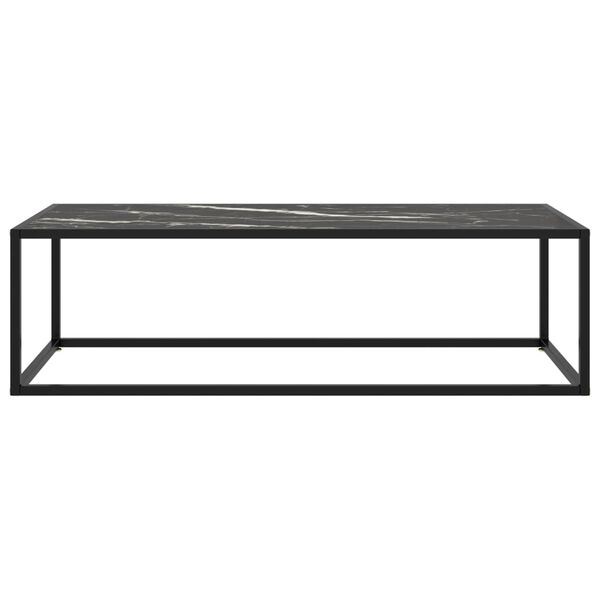 vidaXL Mesa de centro 120x50x35 cm preto com vidro m&aacute;rmore preto