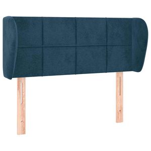 vidaXL Cabeceira de cama c/ abas veludo 83x23x78/88cm azul-escuro