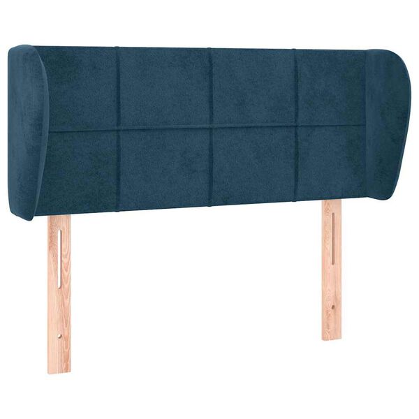vidaXL Cabeceira de cama c/ abas veludo 83x23x78/88cm azul-escuro