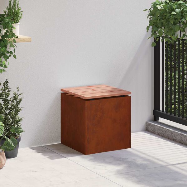 vidaXL Banco de jardim Ferro Enferrujado 40 x 40 x 43 cm A&ccedil;o corten