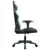 vidaXL Cadeira gaming massagens couro artificial preto e verde