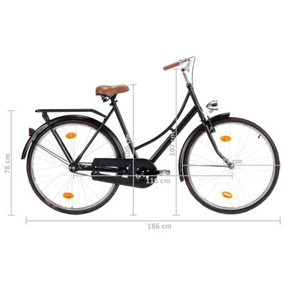 vidaXL Bicicleta holandesa para mulher roda 28" estrutura de 57 cm