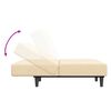 vidaXL Sof&aacute;-cama de 2 lugares com apoio de p&eacute;s veludo cor creme