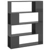 vidaXL Estante/divis&oacute;ria 100x24x124 cm cinzento brilhante