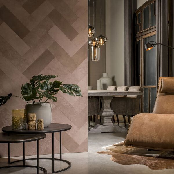 WallArt Ladrilhos de couro Stubbs 16 pcs cinzento-acastanhado fumado