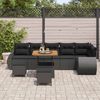vidaXL Conjunto de Sof&aacute; de Jardim 9 pcs Preto Rattan de Polipropileno