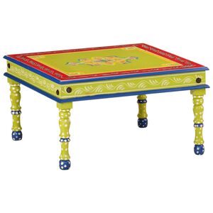 VidaXL Mesa de centro pintada &agrave; m&atilde;o mangueira maci&ccedil;a verde
