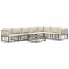 vidaXL 8 pcs conjunto lounge de jardim c/ almofad&otilde;es vime PE antracite