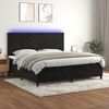 vidaXL Cama box spring c/ colch&atilde;o/LED 200x200 cm veludo preto