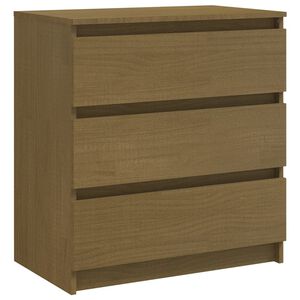 vidaXL Mesa de cabeceira 60x36x64 cm pinho maci&ccedil;o castanho mel