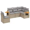 vidaXL 5 pcs conjunto de sof&aacute;s p/ jardim com almofad&otilde;es vime PE bege