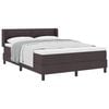 vidaXL Cama Box com cabeceira Manual Marrom Escuro 200 x 140 cm tecido
