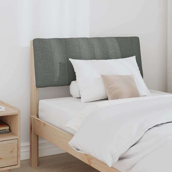 vidaXL Cabeceira estofada Cinza Escuro 80 cm