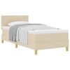 vidaXL Cama Box com almofada com cabeceira Creme 100 x 200 cm tecido