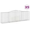 vidaXL Cestos gabi&atilde;o arqueados 9pcs 400x50x120/140cm ferro galvanizado