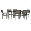 vidaXL 7 pcs conjunto de jantar para jardim a&ccedil;o e textilene preto