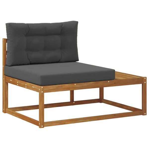 vidaXL Conjunto de Sof&aacute;s para Exterior 2 Pe&ccedil;a Natural e Antracite