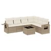 vidaXL 7 pcs conjunto de sof&aacute;s p/ jardim com almofad&otilde;es vime PE bege
