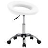 vidaXL Cadeira de trabalho com rodas couro artificial branco
