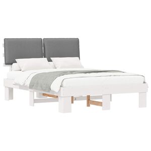 vidaXL Estrutura de Cama com Cabeceira Estofada Cinzento-claro