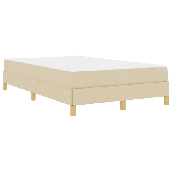 vidaXL Cama Box com colch&atilde;o Creme 120 x 200 cm tecido