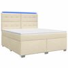 vidaXL Cama box spring com colch&atilde;o Creme 140 x 200 cm Tecido