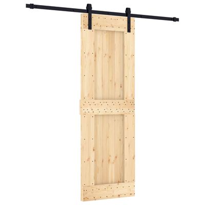 vidaXL Porta de correr com ferragens 70x210 cm madeira de pinho maciça