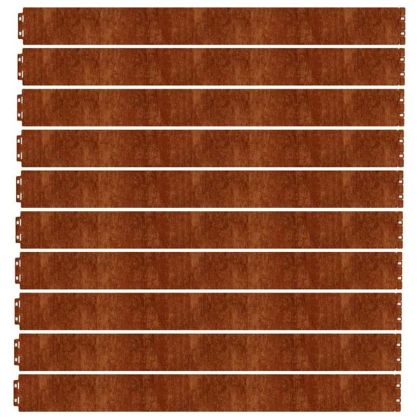 vidaXL Bordas de relvado 10 pcs 10x103 cm a&ccedil;o corten flex&iacute;vel