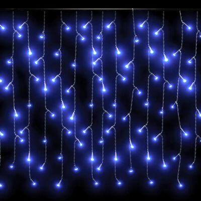 vidaXL Cortina luzes pingente gelo 10 m 400 LED 8 funções azul