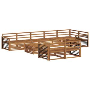 vidaXL Conjunto de Sof&aacute;s para Exterior 9 pcs Natural