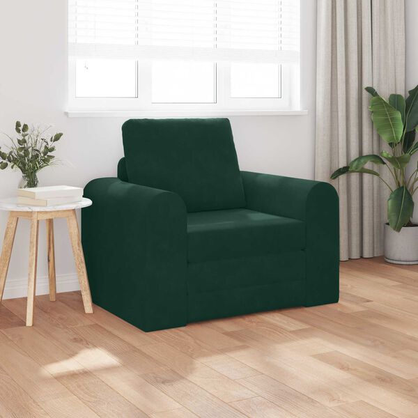 vidaXL Sof&aacute;-Cama Verde Escuro 98 x 71 x 83 cm Veludo