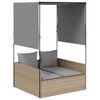 vidaXL Espregui&ccedil;adeira dupla com teto e cortinas vime PE bege
