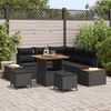vidaXL Conjunto de Sof&aacute; de Jardim 8 pcs Preto vime PE