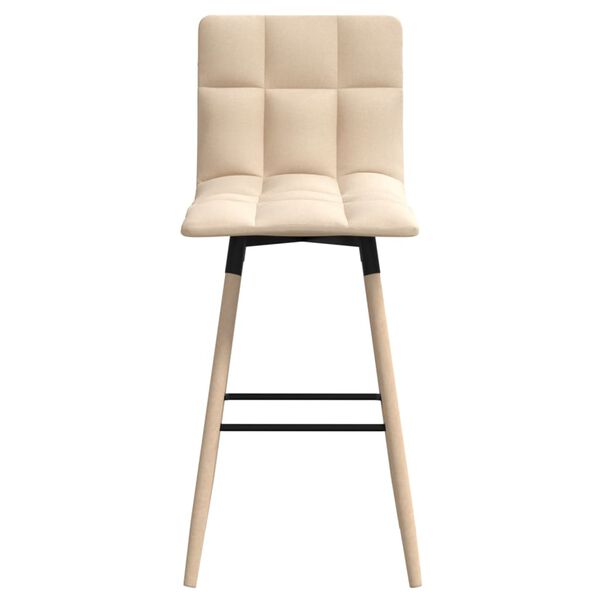 vidaXL Bancos de bar 2 pcs tecido cor creme