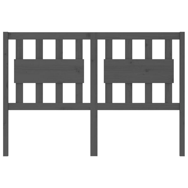 vidaXL Cabeceira de cama 125,5x4x100 cm pinho maciço cinzento