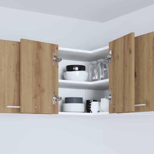 vidaXL Arm&aacute;rio suspenso Carvalho Artesanal e Branco 57 x 57 x 40 cm