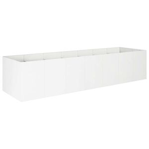 vidaXL Vaso de Jardim Branco 280 x 80 x 60 cm A&ccedil;o laminado a frio