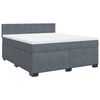 vidaXL Cama com molas/colch&atilde;o 180x200 cm veludo cinzento-escuro