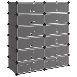 vidaXL Sapateira 94,5x36,5x106 cm PP preto