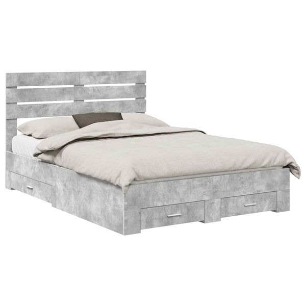 vidaXL Estrutura da Cama com gaveta com cabeceira Madeira processada